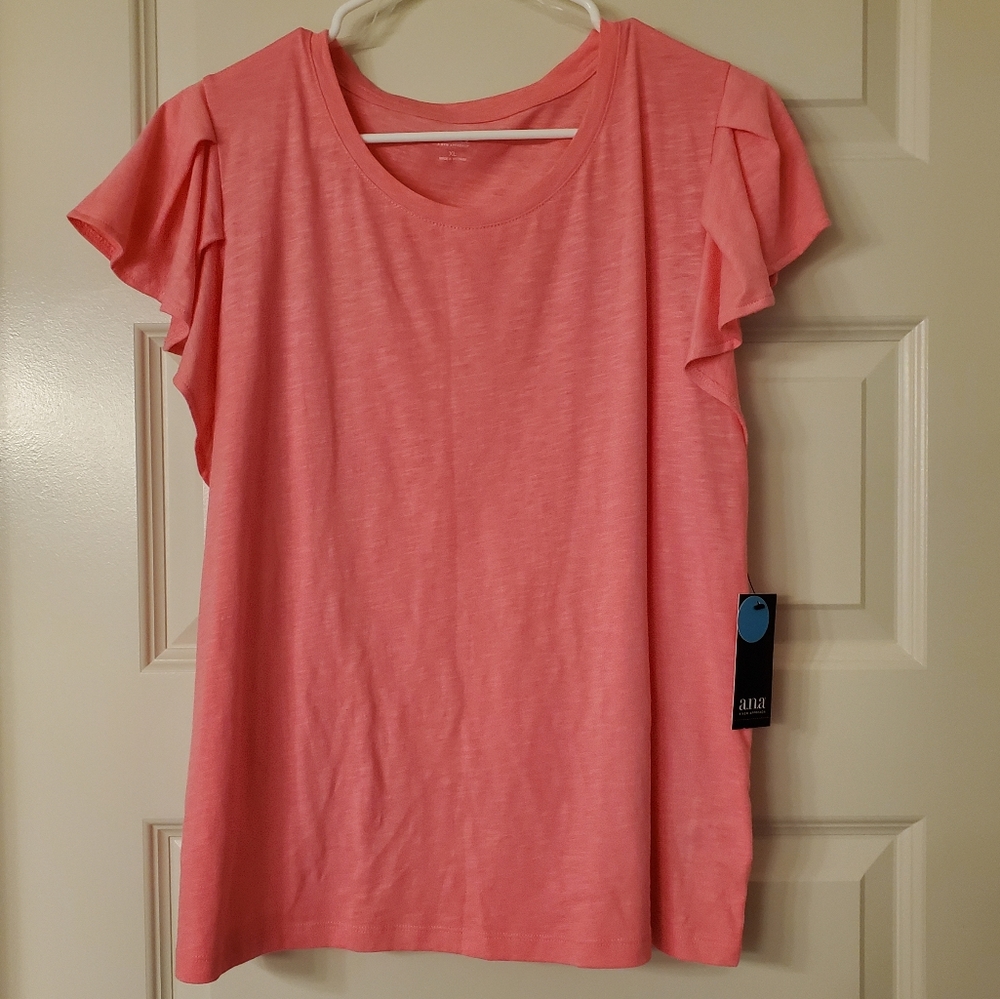 Pink Flutter Sleeve Top